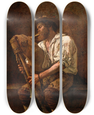 Triptych art skateboard deck of Thomas Couture Pifferaro by Thomas Couture (1815-1879)