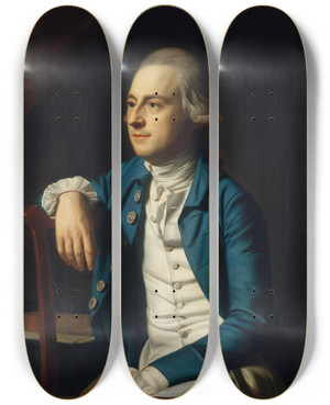 Triptych art skateboard deck of John Singleton Copley Gulian Verplanck by John Singleton Copley (1738-1815)