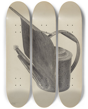 Triptych art skateboard deck of Amelia Tuccio Jacking Torch by Amelia Tuccio (20-)