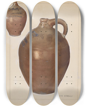 Triptych art skateboard deck of Francis Borelli Jug_2 by Francis Borelli