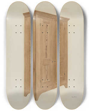 Triptych art skateboard deck of Grace Bolser Pine Wardrobe by Grace Bolser