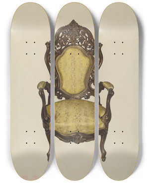 Triptych art skateboard deck of Elisabeth Fulda Armchair by Elisabeth Fulda