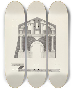 Triptych art skateboard deck of James Jones Mision San Francisco De Asis_1 by James Jones