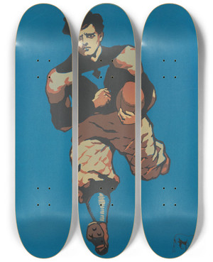 Triptych art skateboard deck of Fred Tolman Yale by Fred Tolman (19-20-)
