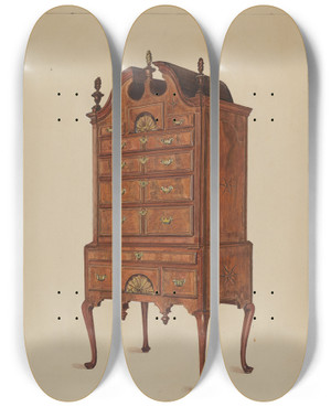 Triptych art skateboard deck of Francis Borelli Highboy_1 by Francis Borelli