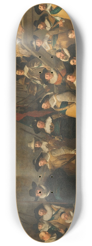 Jacob Adriaensz Backer - Officers and other Civic Guardsmen of the V District in Amsterdam under the command of Captain Cornelis de Graeff and Lieutenant Hendrick Lauwrensz 8.25 inch art skate deck
