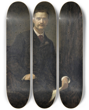 Triptych art skateboard deck of Wyatt Eaton William T Evans by Wyatt Eaton (1849-1896)