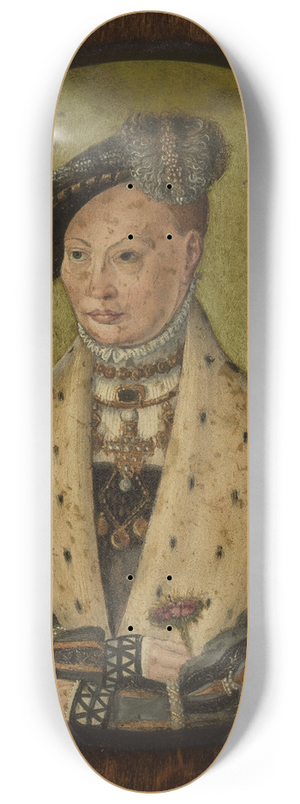 Jacob Binck - Portrait of princess Dorothea, wife of Albrech of Prussia 8.25 inch art skate deck