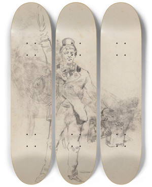 Triptych art skateboard deck of James Ensor Copy After Grvin_2 by James Ensor (1860-1949)