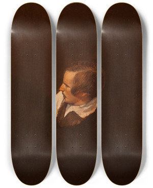 Triptych art skateboard deck of Wilhelm Bendz Eduard Schleich The Elder by Wilhelm Bendz (1804-1832)