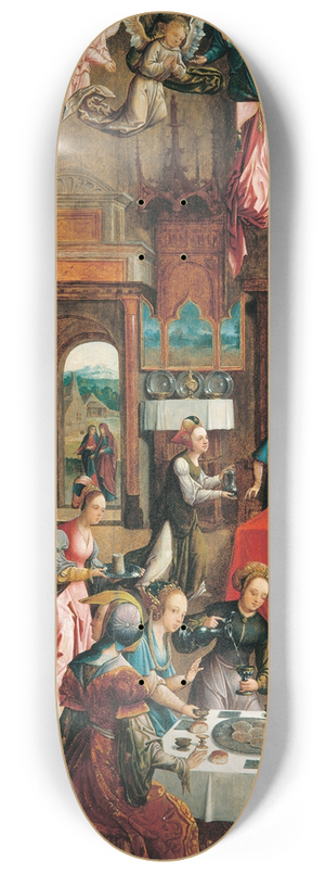 Jacob Cornelisz. van Oostsanen - El nacimiento de la Virgen Mara 8.25 inch art skate deck