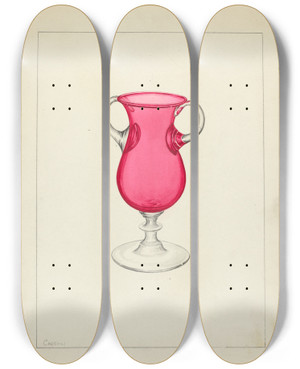 Triptych art skateboard deck of Giacinto Capelli Vase_3 by Giacinto Capelli (20-)
