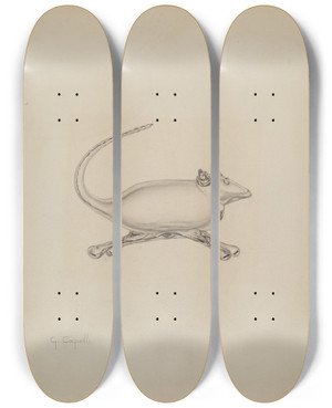 Triptych art skateboard deck of Giacinto Capelli Mouse_2 by Giacinto Capelli (20-)