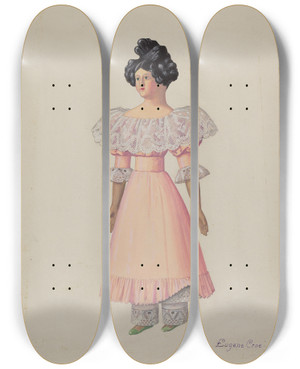 Triptych art skateboard deck of Eugene Croe Doll Hepzabah by Eugene Croe (20-)