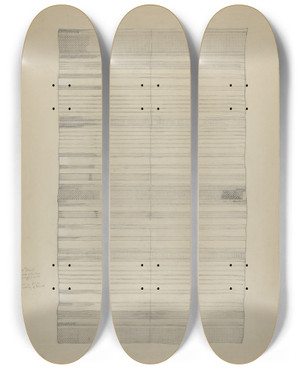 Triptych art skateboard deck of American 20Th Century Textile_2 by American 20Th Century
