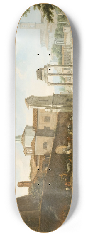 Jacob de Heusch - The Campo Vaccino, Rome 8.25 inch art skate deck