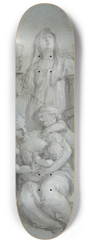 Jacob de Wit - Allegorical Figures of Faith, Hope and Charity in a Niche 8.25 inch art skate deck