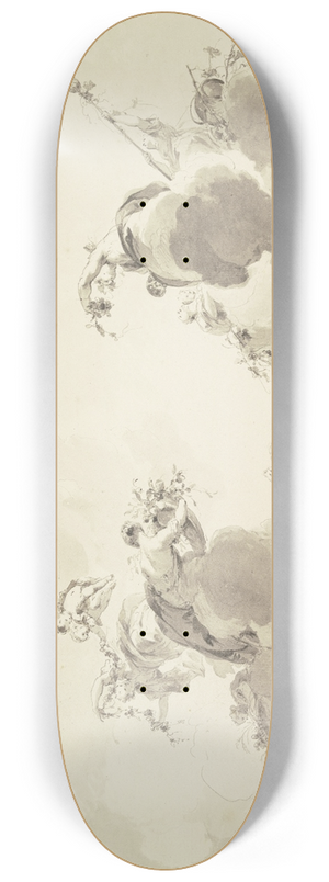 Jacob de Wit - Bacchus, Ceres und Flora mit Gefolge in Wolken schwebend 8.25 inch art skate deck