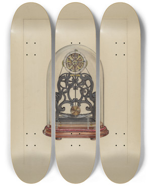 Triptych art skateboard deck of Lawrence Phillips Clock_5 by Lawrence Phillips