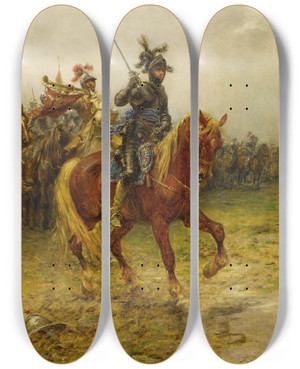 Triptych art skateboard deck of Ernest Crofts Prince Rupert by Ernest Crofts (1847-1911)