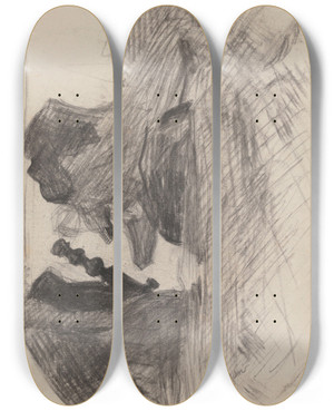 Triptych art skateboard deck of James Ensor Hallstand Detail by James Ensor (1860-1949)