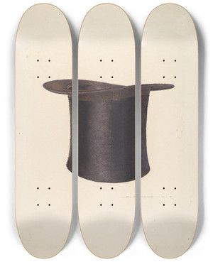 Triptych art skateboard deck of John Swientochowski High Silk Hat by John Swientochowski