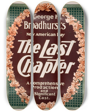 Triptych art skateboard deck of Us Lithograph Co The Last Chapter_1 by U.S. Lithograph Co. (19-20-)