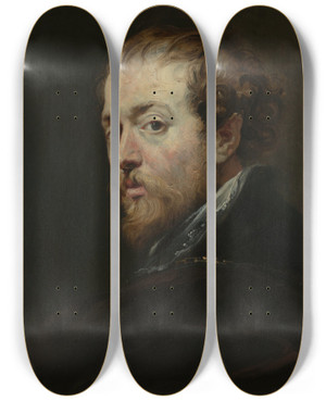 Triptych art skateboard deck of Peter Paul Rubens The Painter Peter Paul Rubens by Peter Paul Rubens (1577-1640)