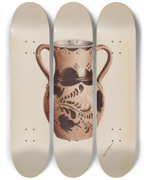 Triptych art skateboard deck of Charles Moss Vase_1 by Charles Moss