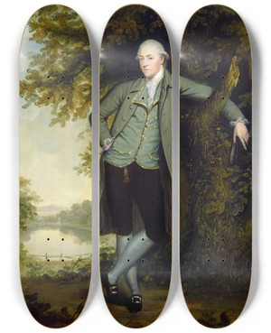 Triptych art skateboard deck of James Millar Lord Algernon Percy by James Millar (1735-1805)