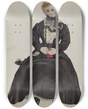 Triptych art skateboard deck of Jane Iverson Doll_2 by Jane Iverson