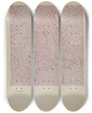 Triptych art skateboard deck of Byron Dingman Woven Textile_2 by Byron Dingman
