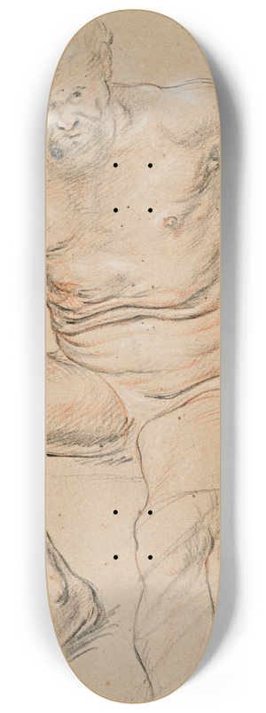 Jacob Jordaens - An academy of a male nude seated 8.25 inch art skate deck Jacob Jordaens - An academy of a male nude seated 8.25 inch art skate deck