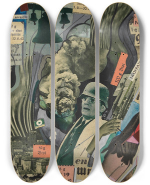 Triptych art skateboard deck of Karl Wiener Why by Karl Wiener (1901-1949)
