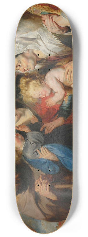 Jacob Jordaens - Holy Family surrounded by angels 8.25 inch art skate deck Jacob Jordaens - Holy Family surrounded by angels 8.25 inch art skate deck