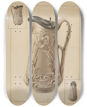 Triptych art skateboard deck of Anna Aloisi Syrup Jug by Anna Aloisi