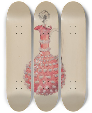 Triptych art skateboard deck of Dorothy Posten Vinegar Cruet by Dorothy Posten