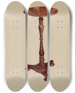 Triptych art skateboard deck of Mccarthy And Donald Donovan Occasional Table_2 by McCarthy and Donald Donovan