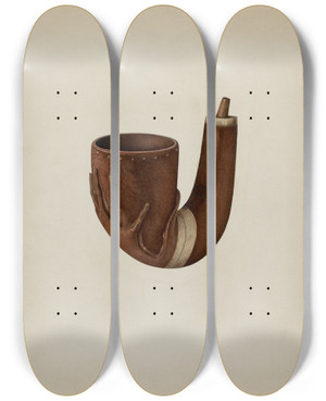 Triptych art skateboard deck of Malcolm Hackney Pipe by Malcolm Hackney