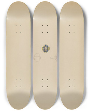 Triptych art skateboard deck of Michael Fenga Memorial Ring_2 by Michael Fenga (20-)