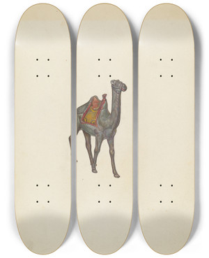 Triptych art skateboard deck of William O Fletcher Bank Camel by William O Fletcher