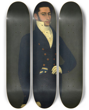 Triptych art skateboard deck of Jos Gil De Castro Retrato De Jos Gernimo Rodrguez by Jose Gil De Castro (1785-1840)