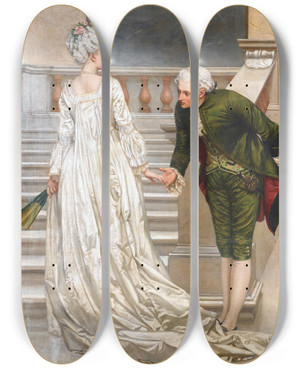 Triptych art skateboard deck of Valentine Cameron Prinsep Bientt by Valentine Cameron Prinsep (1838-1904)