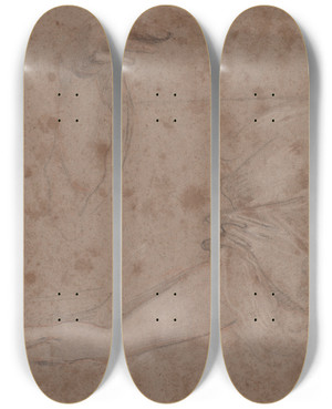 Triptych art skateboard deck of Sir Peter Lely Drawings Of Hands_1 by Sir Peter Lely (1618-1680)