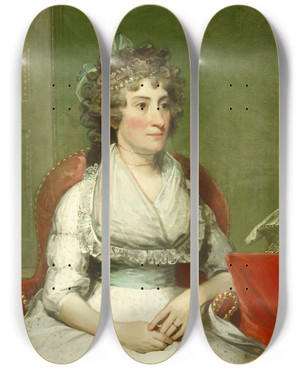 Triptych art skateboard deck of Gilbert Stuart Catherine Yates Pollock Mrs George Pollock by Gilbert Stuart (1755-1828)