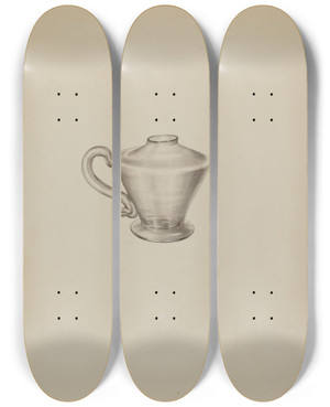 Triptych art skateboard deck of John Dana Spark Lamp_4 by John Dana (1935)