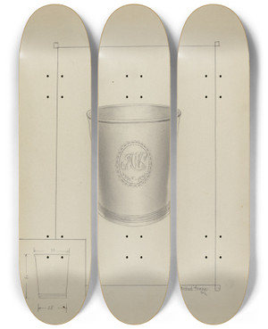 Triptych art skateboard deck of Michael Fenga Silver Beaker_1 by Michael Fenga (20-)