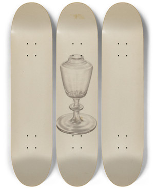 Triptych art skateboard deck of John Dana Spark Lamp_3 by John Dana (1935)