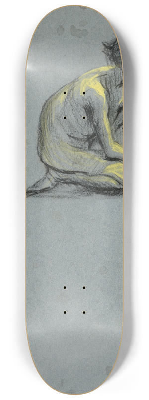 Alice Pike Barney - Crouching Boy with Snake 8.25 inch art skate deck