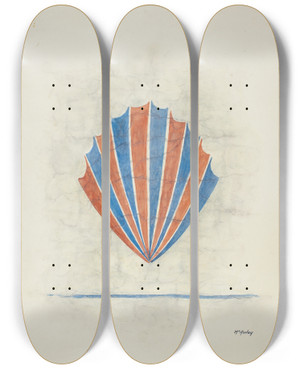Triptych art skateboard deck of William Mcauley Restoration Drawing Wall Painting by William Mcauley